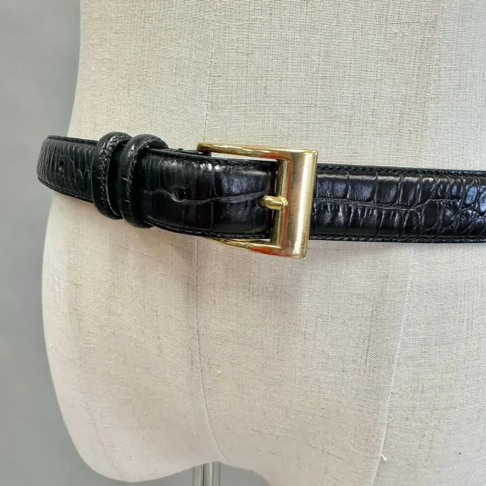 Lauren Ralph Lauren Logo Reversible Black Leather Belt Size Large/X‎ Large